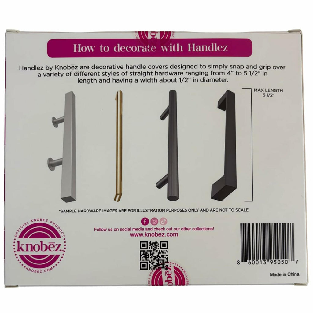 10pk Knobēz: Handlez Covers - Small Peppermint Stick Stretch Over Hardware