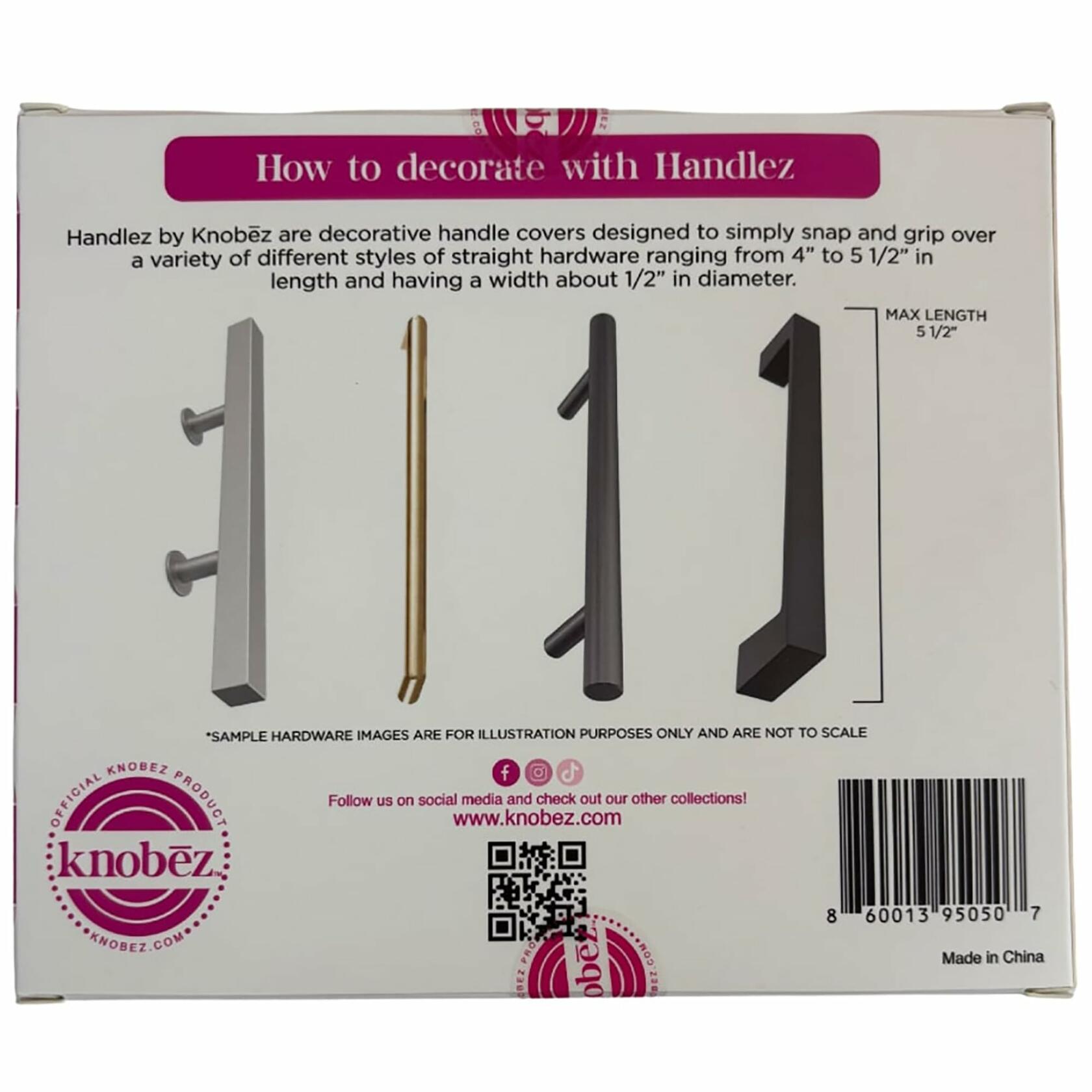 10pk Knobēz: Handlez Covers - Small Peppermint Stick Stretch Over Hardware