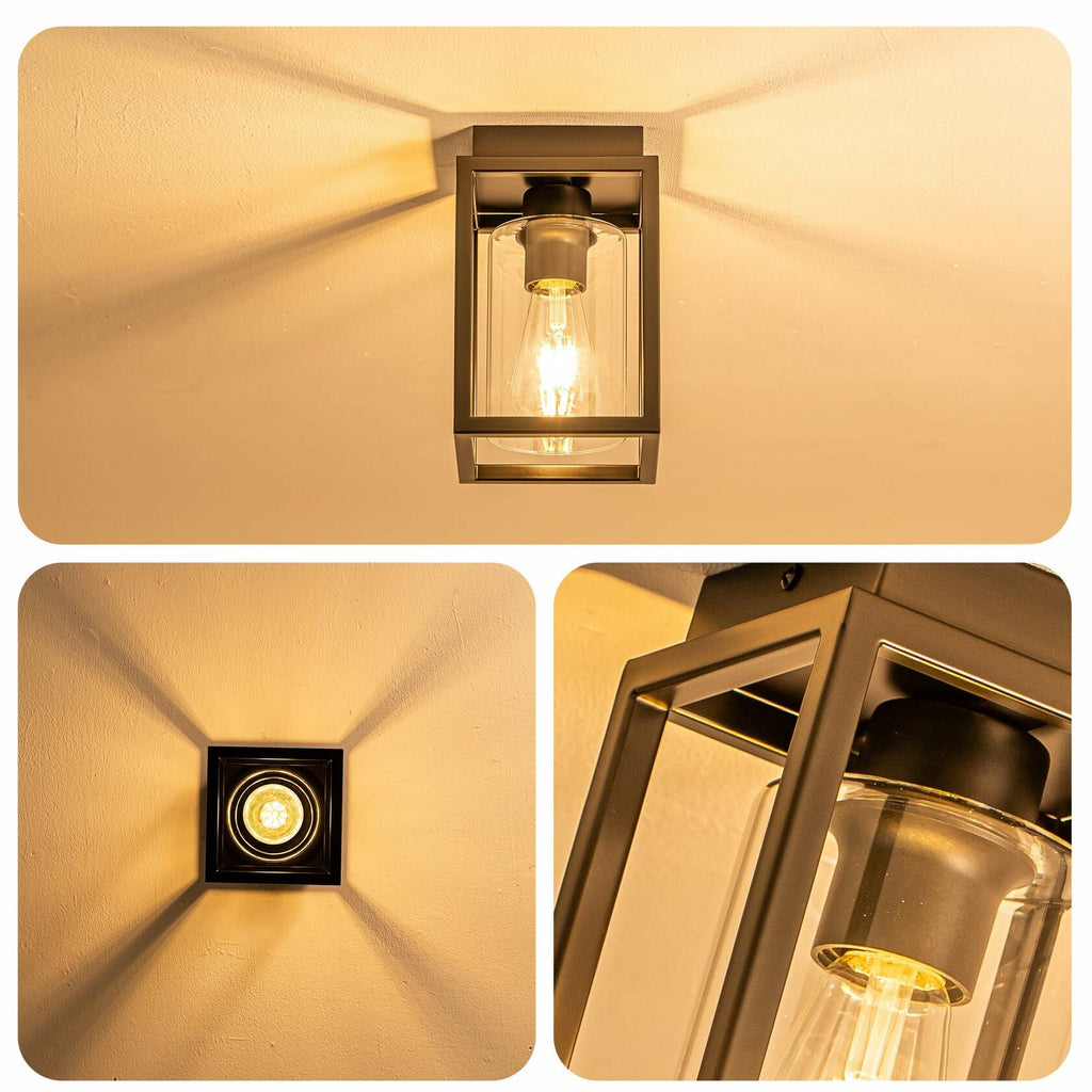 2 Pack Mayful Flush Mount Ceiling Light Fixture with Clear Glass Shade,
