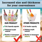 2 psc Ice Buckets for Parties,Ice Bucket Bowls with Scoops &Metal Wine Bottle