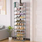 OYREL 10-Tier Metal Shoe Rack, Narrow Shoe Rack Organizer, Sturdy Shoe Shelf for