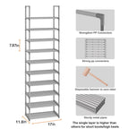 OYREL 10-Tier Metal Shoe Rack, Narrow Shoe Rack Organizer, Sturdy Shoe Shelf for