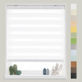 FOIRESOFT Standard Cordless Custom Zebra Roller Shades and Blinds [Basic, White,