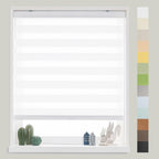 FOIRESOFT Standard Cordless Custom Zebra Roller Shades and Blinds [Basic, White,