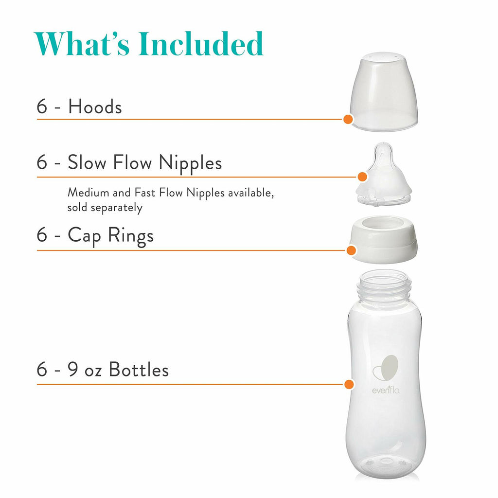 Case of 6 Evenflo Feeding Premium Proflo Venting Balance Plus Standard Neck