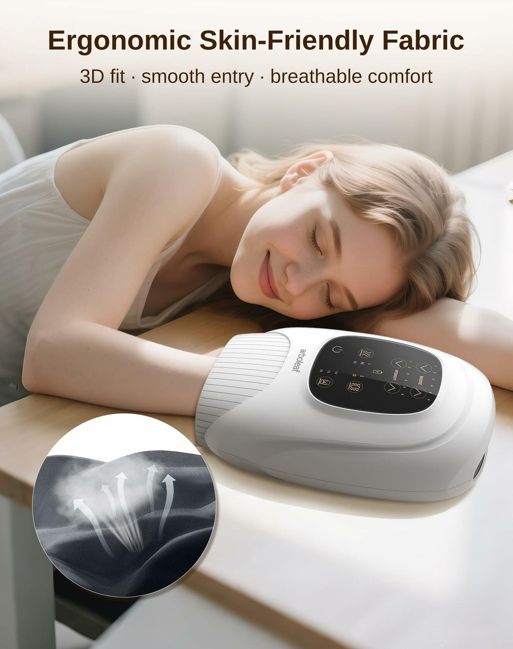 arboleaf Hand Massager with Heat and Compression, for Women Men Mom Dad, 6 Modes