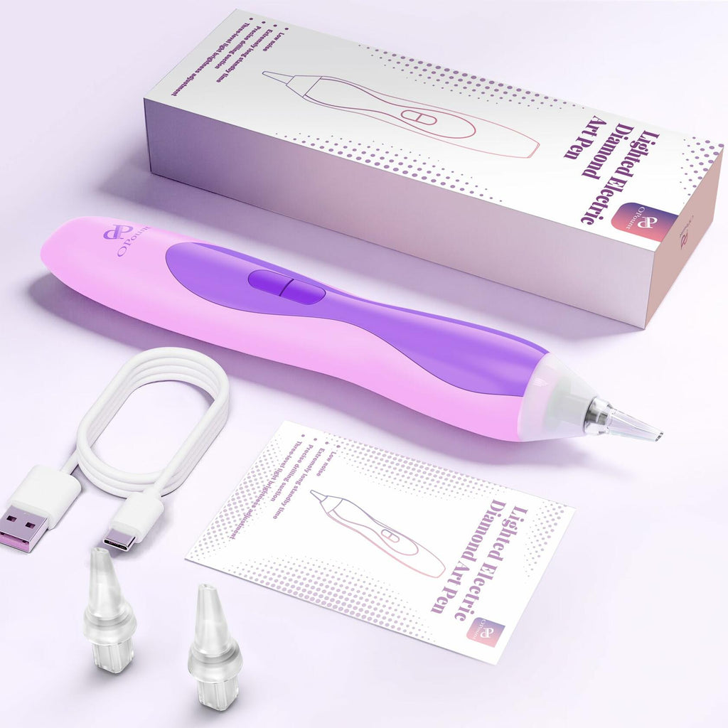 Electric Diamond Art Pens with Light, Quiet Suction Diamond Painting Pen,