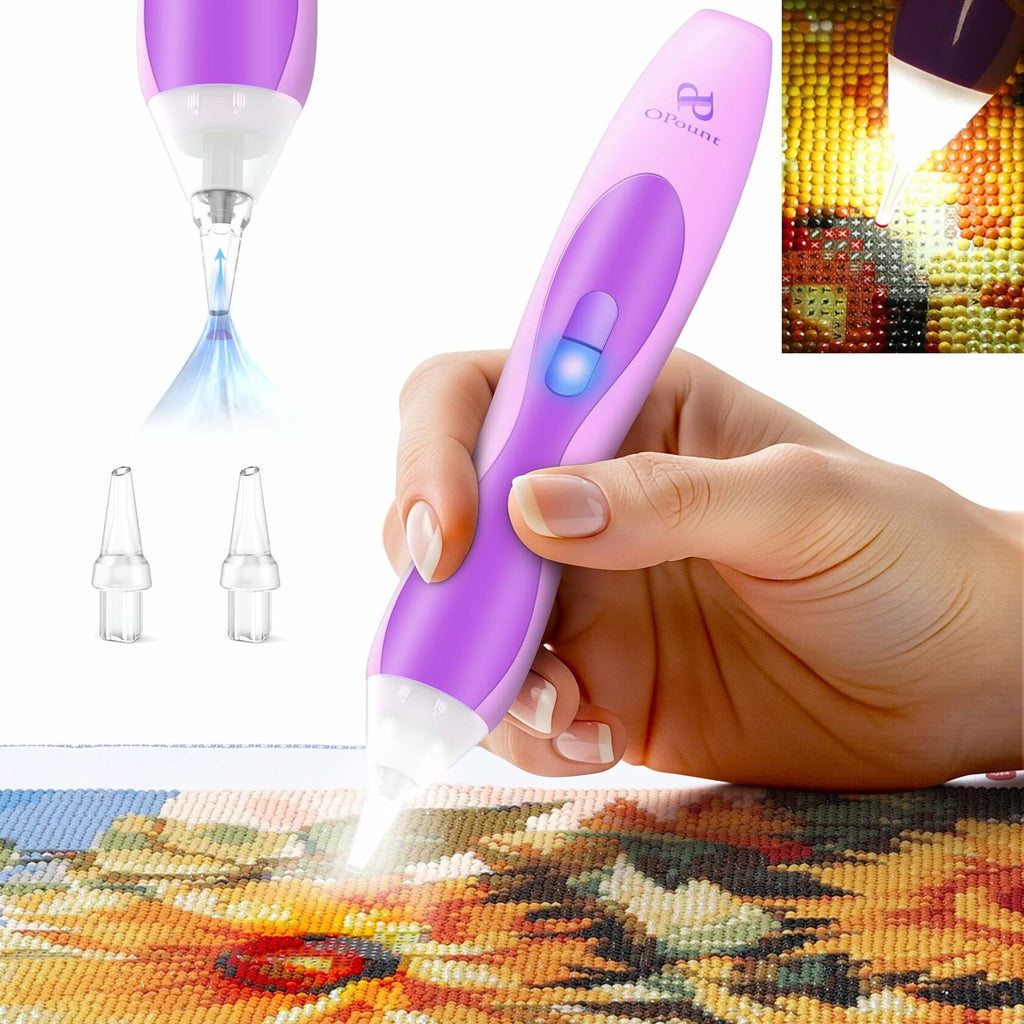 Electric Diamond Art Pens with Light, Quiet Suction Diamond Painting Pen,