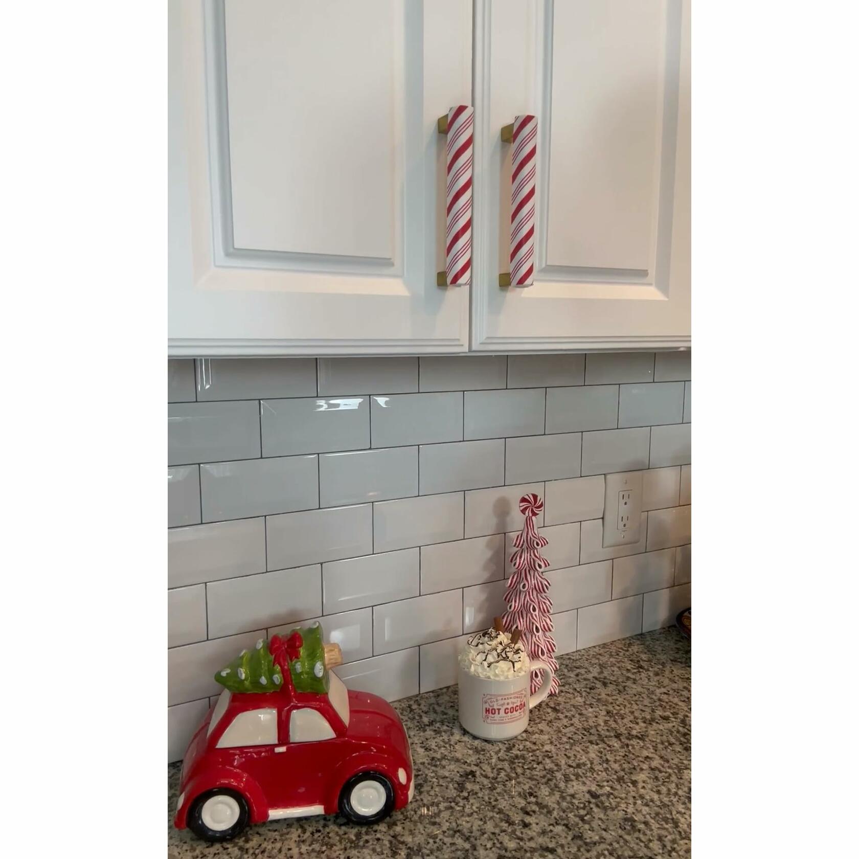 10pk Knobēz: Handlez Covers - Small Peppermint Stick Stretch Over Hardware