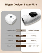 arboleaf Hand Massager with Heat and Compression, for Women Men Mom Dad, 6 Modes