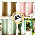 Adjustable Double Curtain Rods for Windows Set 30 to 57 Inch, Black Curtains Rod