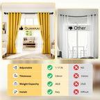 Adjustable Double Curtain Rods for Windows Set 30 to 57 Inch, Black Curtains Rod