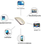 PeiBO Bluetooth 5.2 Wireless Mouse, Gold, Rechargeable, Ergonomic Design,
