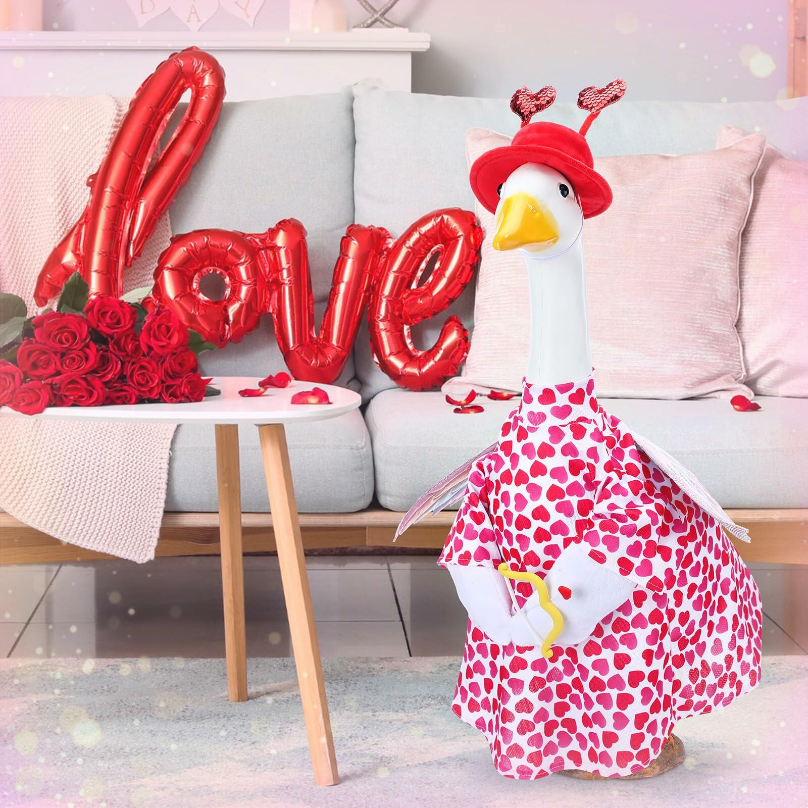 Cutecrop Valentine Porch Goose Outfits for 23" High Cement or Plastic Patriotic