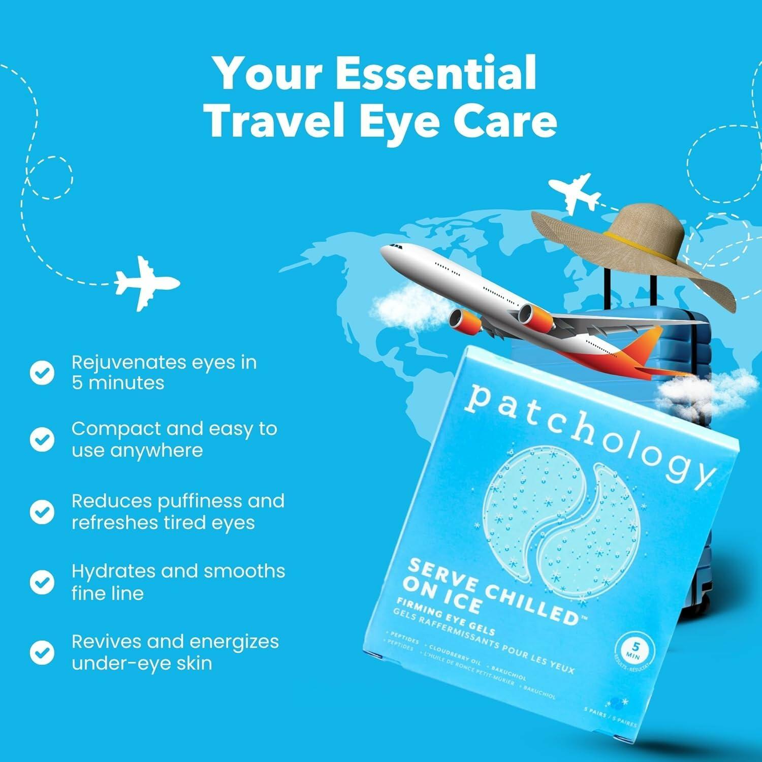 5 Pairs Patchology Iced Cooling Under Eye Mask Patches with Peptides, Cloudberry