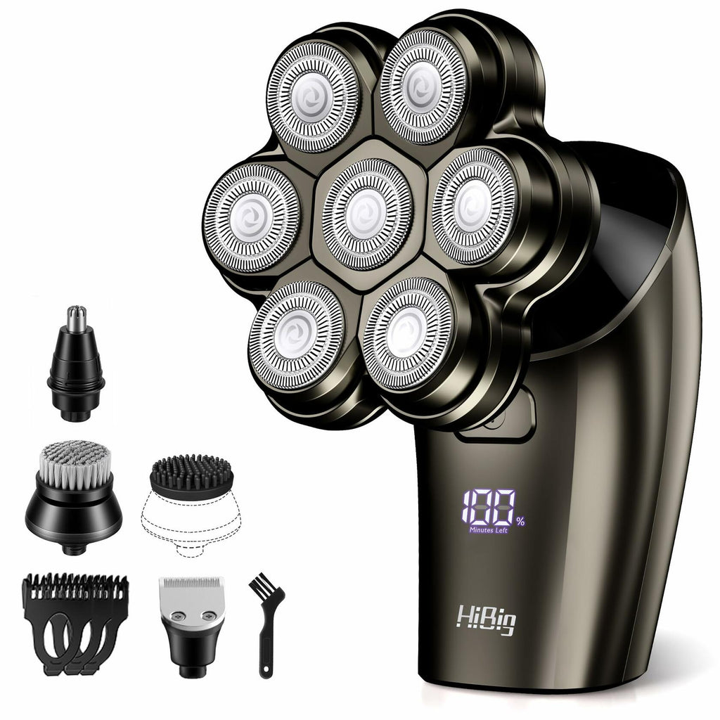 HiBig 7D Arc Electric Shaver for Head & Body, 5-in-1 Upgraded Electric Razor for