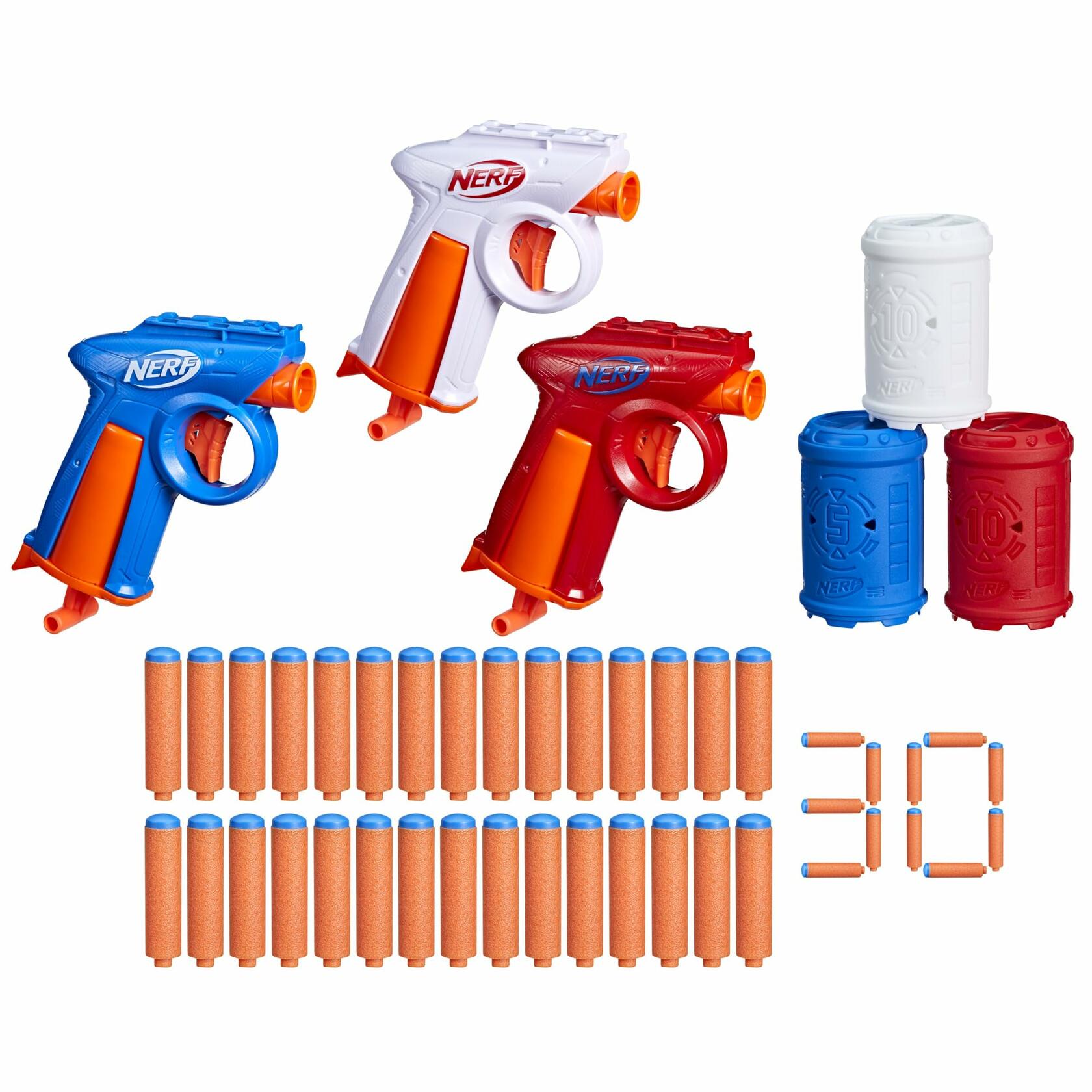 Nerf N Series Backyard Triple Pack Includes 3 Flex Blasters, 3 Targets, 30 N1