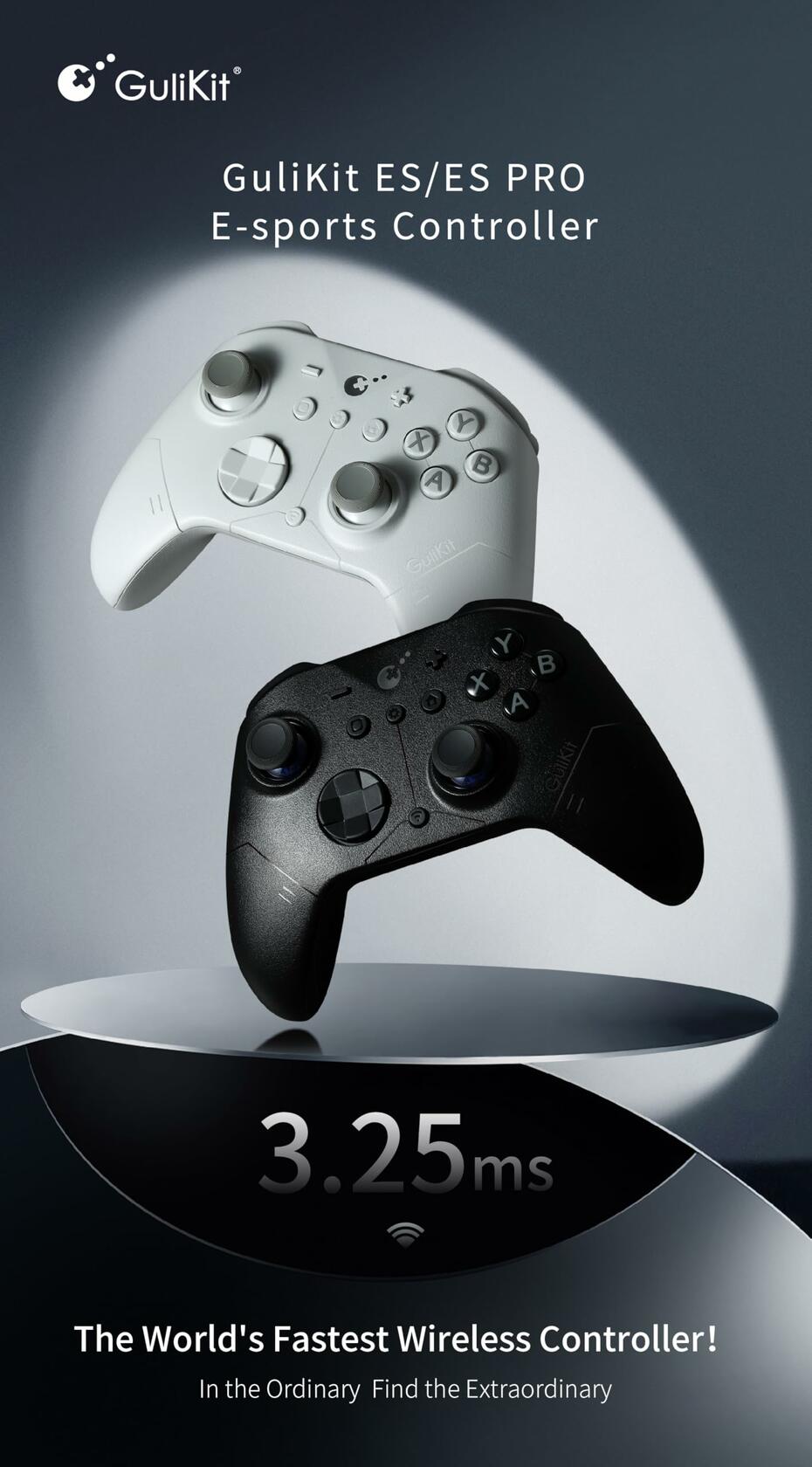 GuliKit ES PRO Fastest Wireless Controller – TMR Anti-Drift&Anti-Snapback