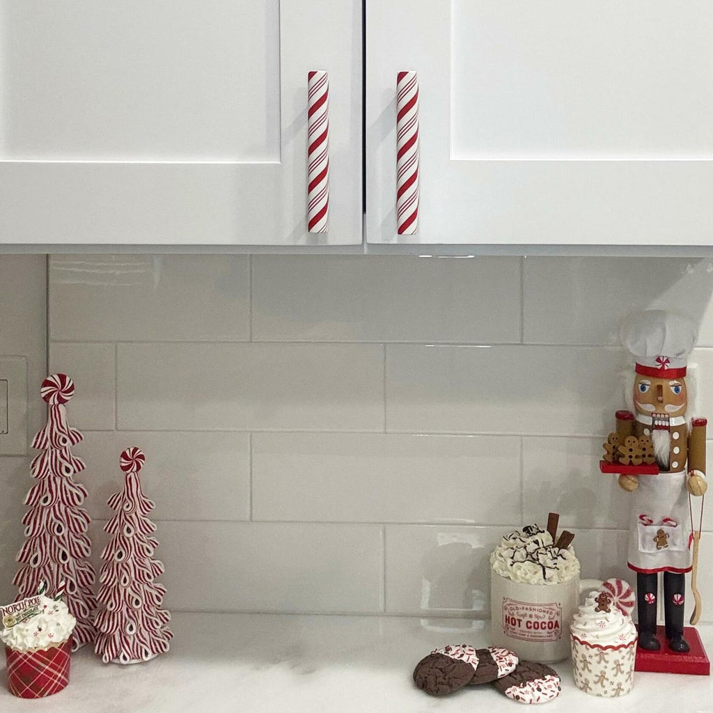 10pk Knobēz: Handlez Covers - Small Peppermint Stick Stretch Over Hardware
