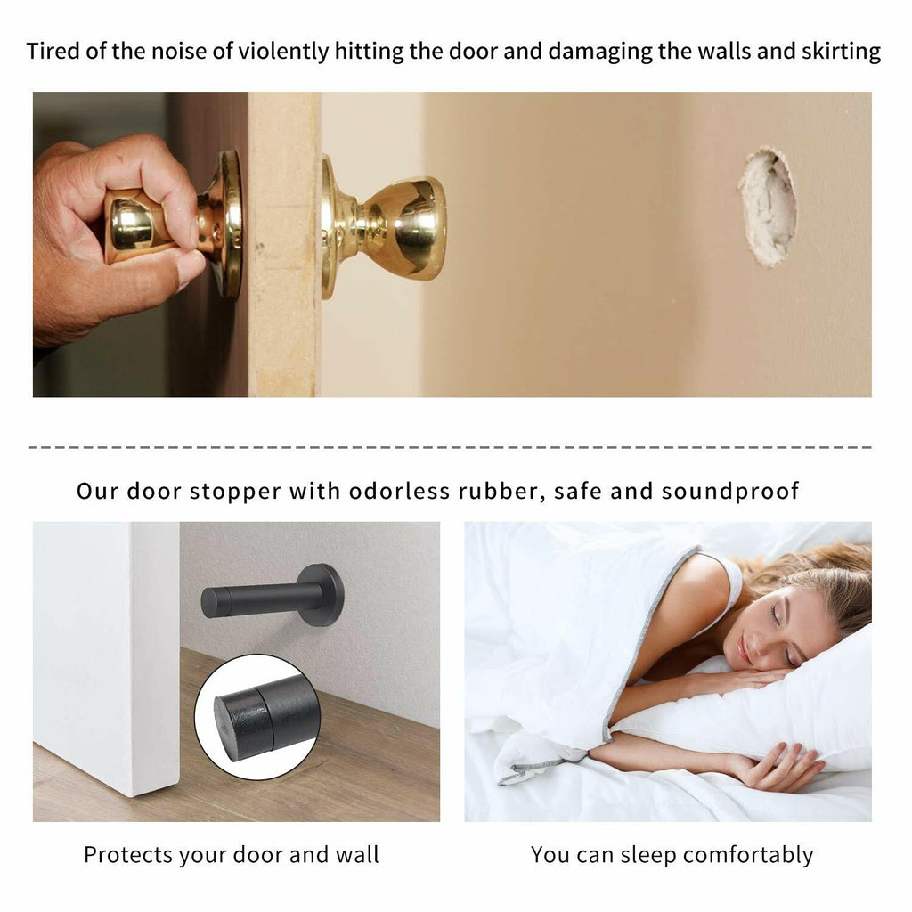 DOKU 10Pcs Door Stop, 3.5 Inch Heavy Duty 304 Stainless Steel Door Stopper with