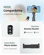 SENSYNE 62" Phone Tripod & Selfie Stick, Extendable Cell Phone Tripod Stand with