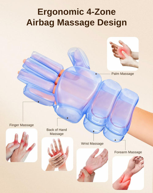 arboleaf Hand Massager with Heat and Compression, for Women Men Mom Dad, 6 Modes