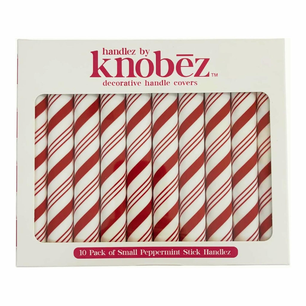 10pk Knobēz: Handlez Covers - Small Peppermint Stick Stretch Over Hardware