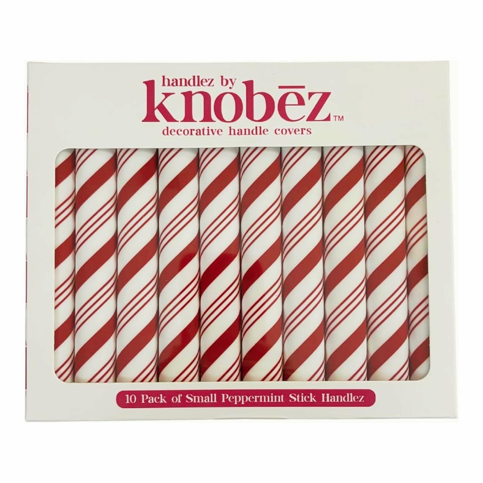 10pk Knobēz: Handlez Covers - Small Peppermint Stick Stretch Over Hardware