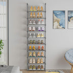 OYREL 10-Tier Metal Shoe Rack, Narrow Shoe Rack Organizer, Sturdy Shoe Shelf for