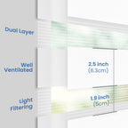 FOIRESOFT Standard Cordless Custom Zebra Roller Shades and Blinds [Basic, White,