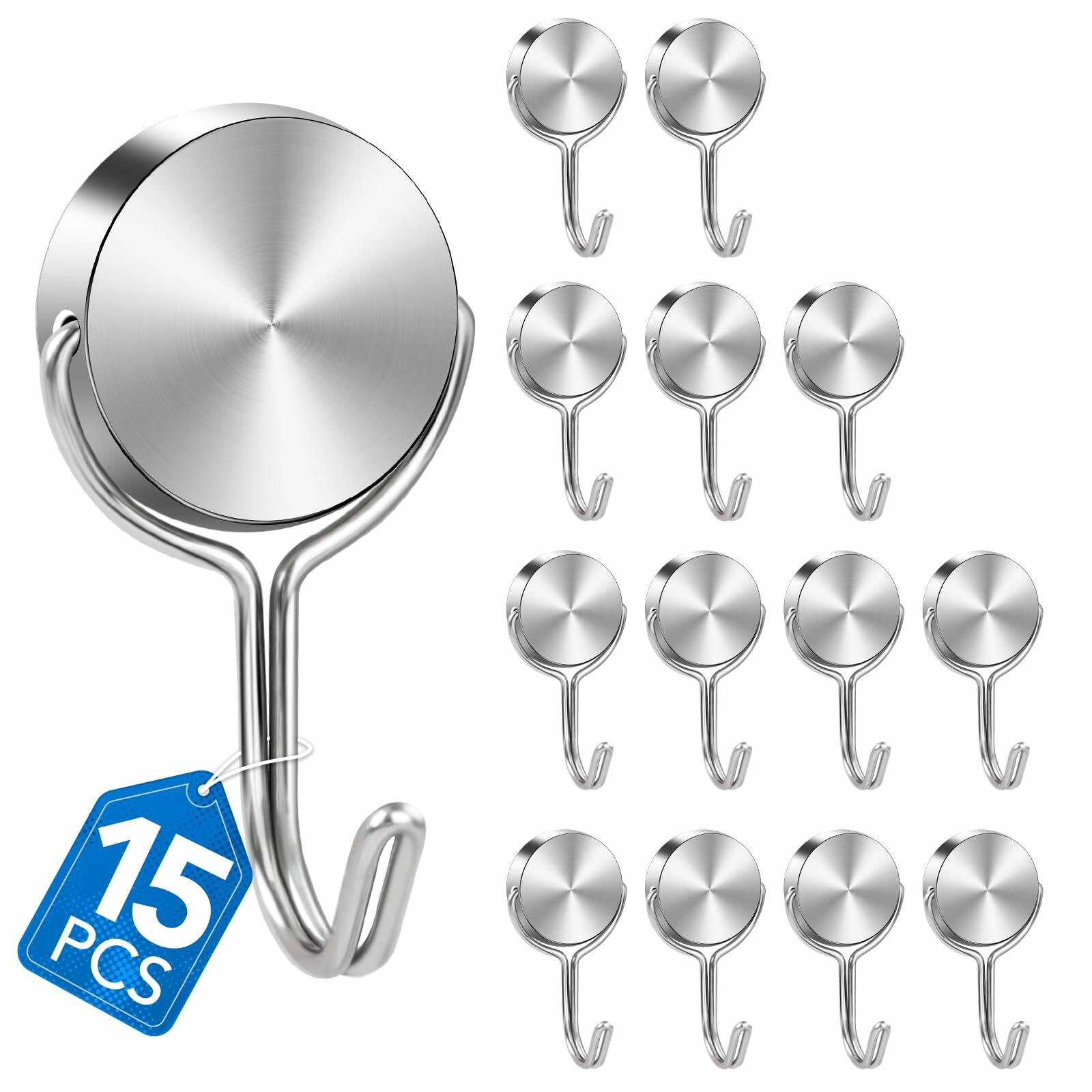 15 Pack LOVIMAG Magnetic Hooks for Cruise Cabins, 60Lbs Swivel Magnetic Hooks