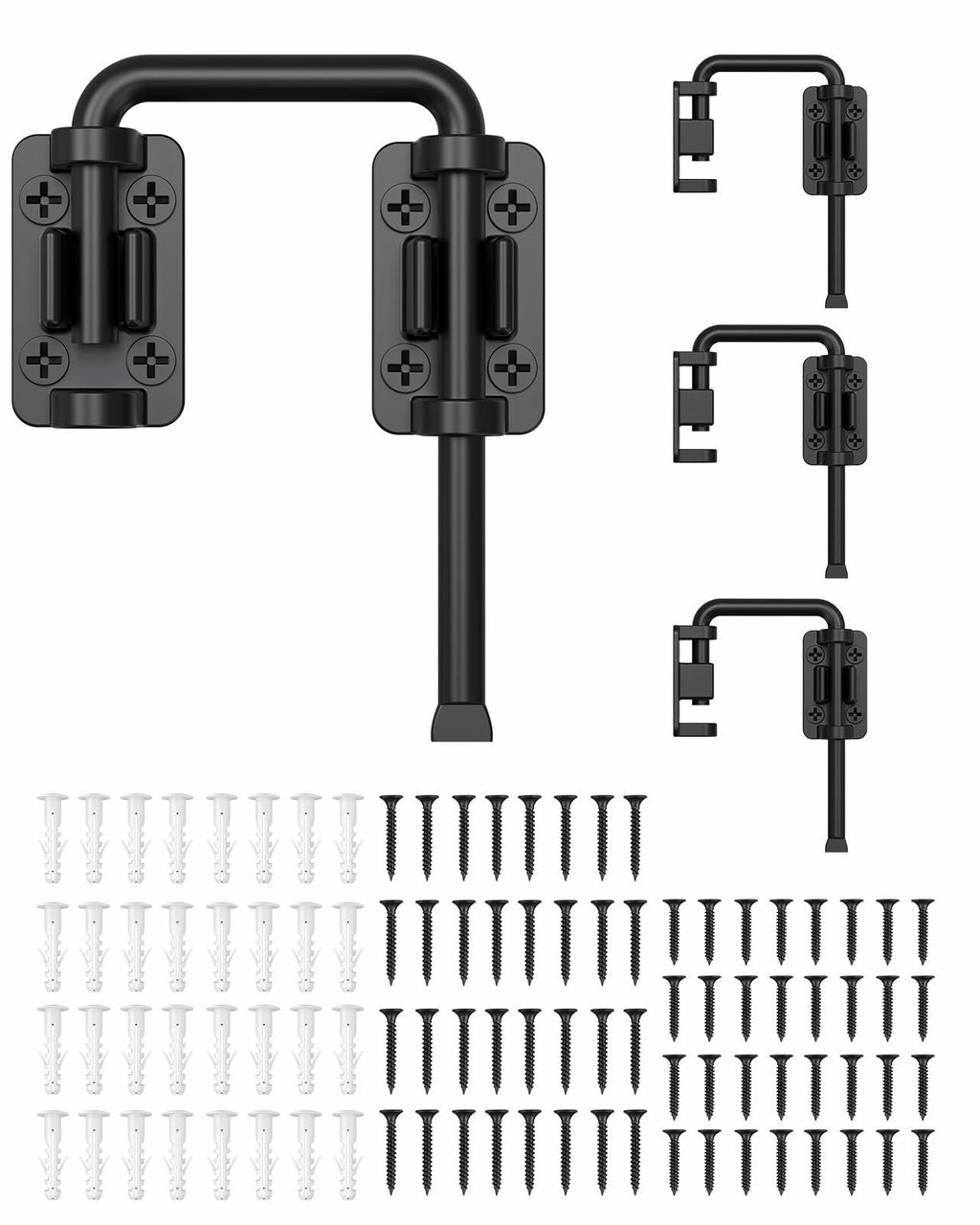 4 psc MeBantoo 2.36 Inch U Patio Sliding Door Loop Lock Latch - Stainless Steel