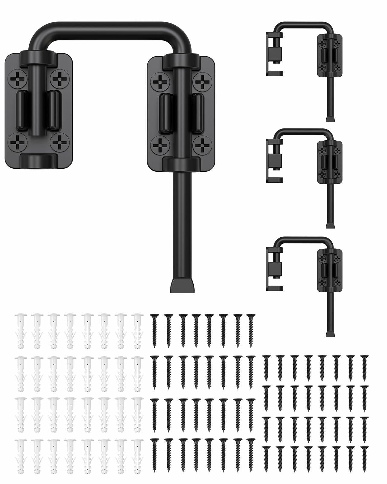 4 psc MeBantoo 2.36 Inch U Patio Sliding Door Loop Lock Latch - Stainless Steel