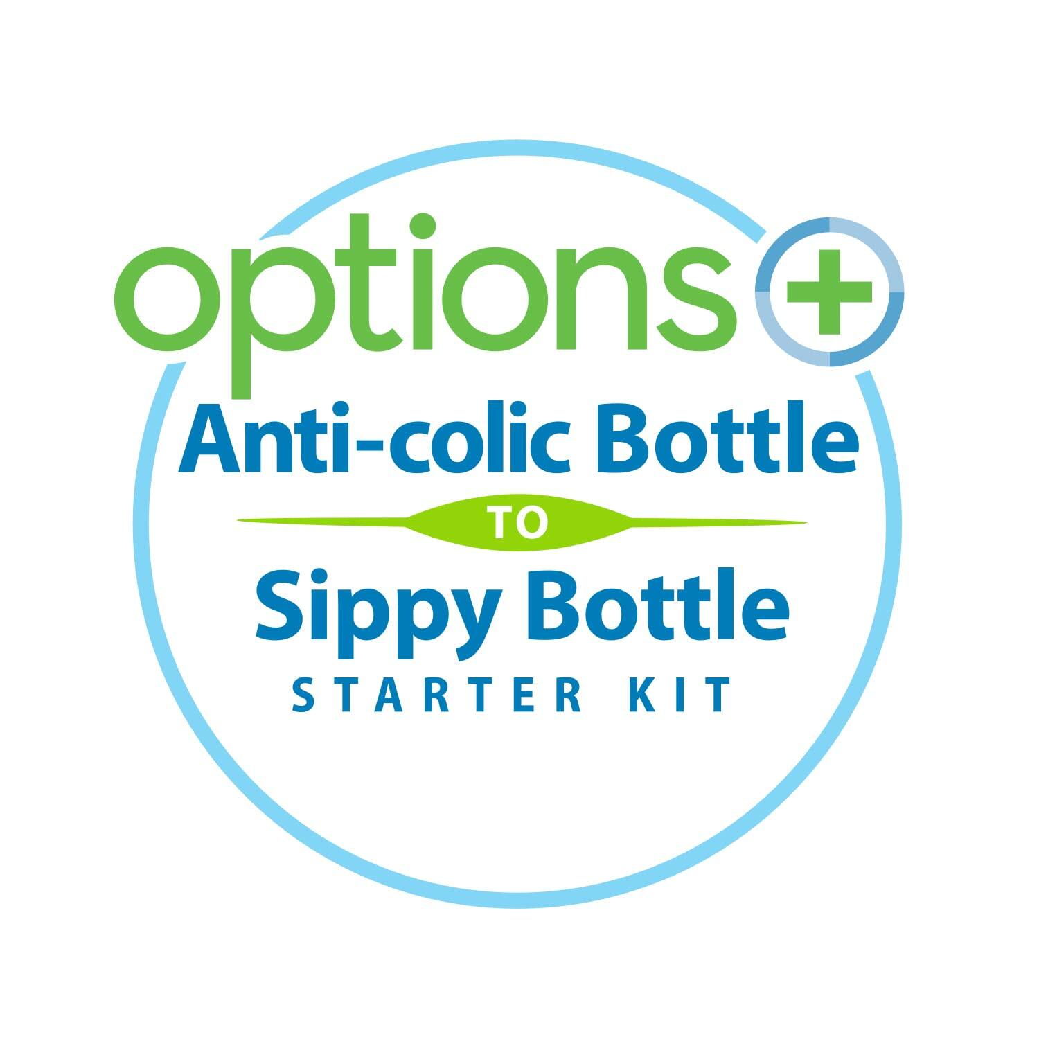 Dr. Brown’s Anti-Colic Options+ Wide-Neck Sippy Bottle Starter Kit, 9oz/270mL,