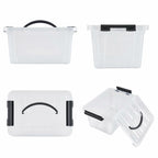 Eslite 6 Quart Plastic Stackable Storage Latch Bins,Clear Latching Box with