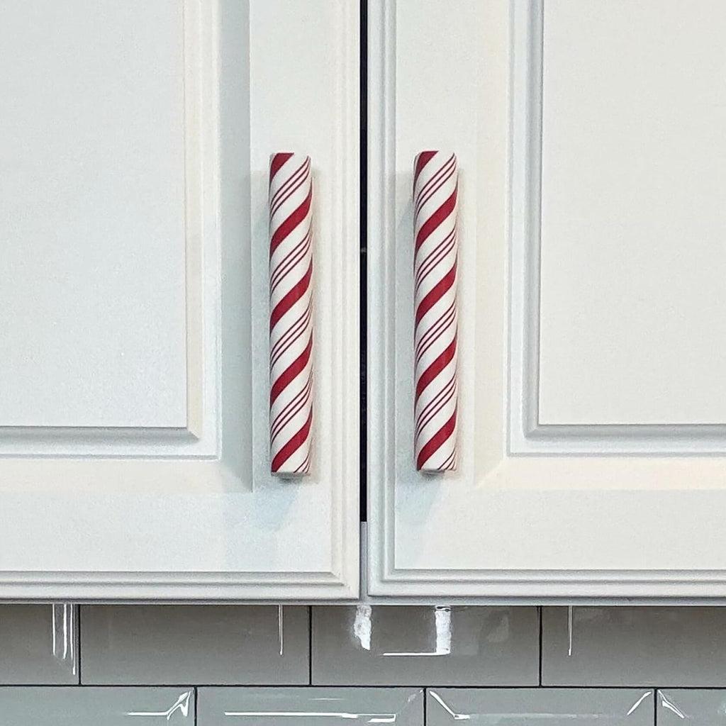 10pk Knobēz: Handlez Covers - Small Peppermint Stick Stretch Over Hardware