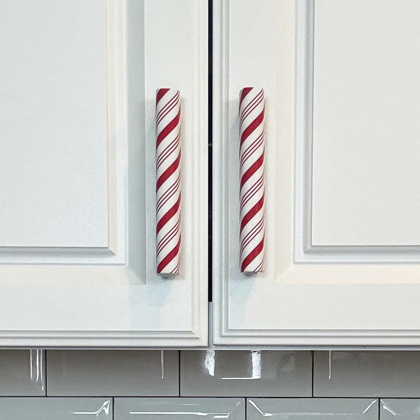 10pk Knobēz: Handlez Covers - Small Peppermint Stick Stretch Over Hardware