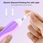 Electric Diamond Art Pens with Light, Quiet Suction Diamond Painting Pen,