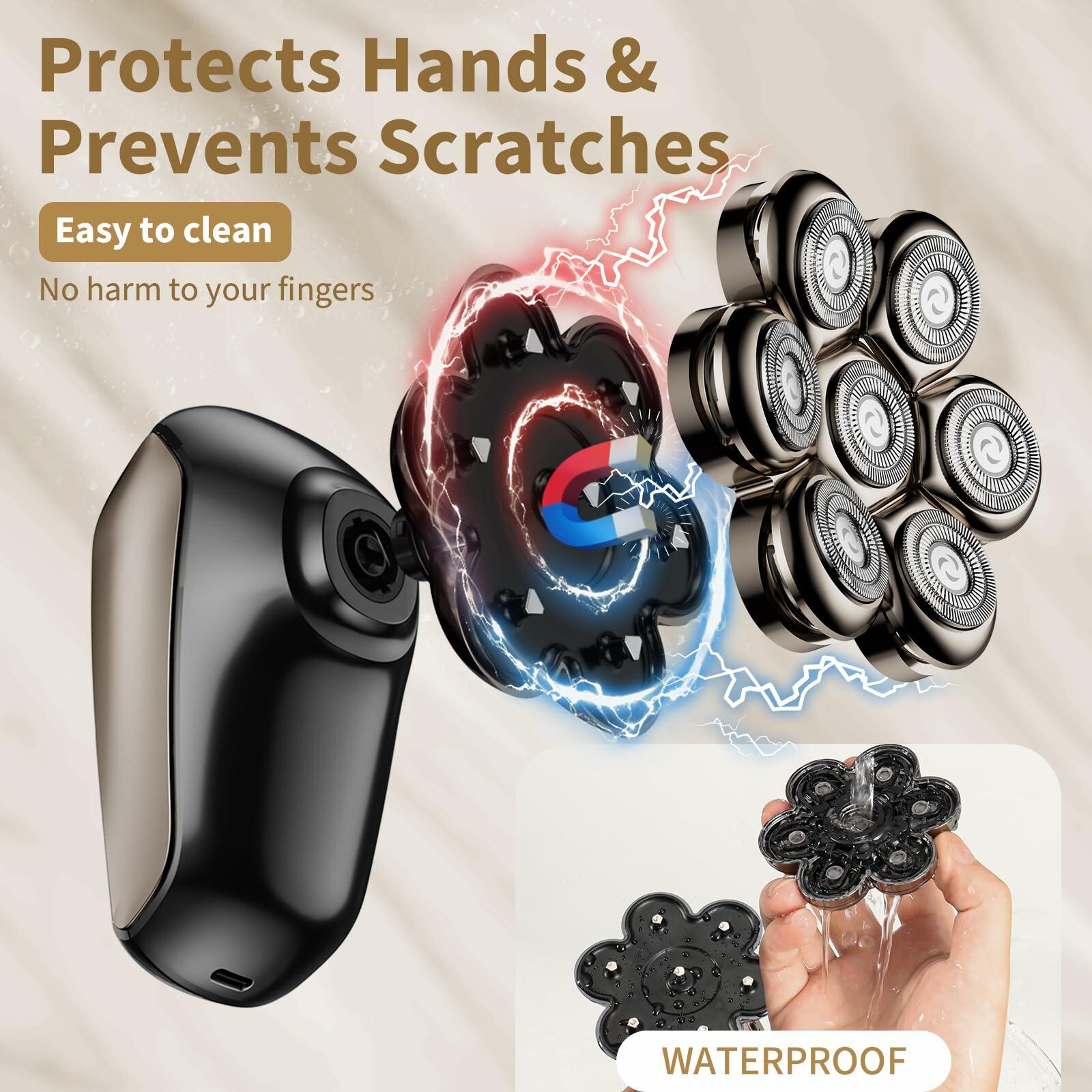 SHPAVVER Head Shavers for Bald Men: 5-in-1 Upgraded Electric Razor - IPX7