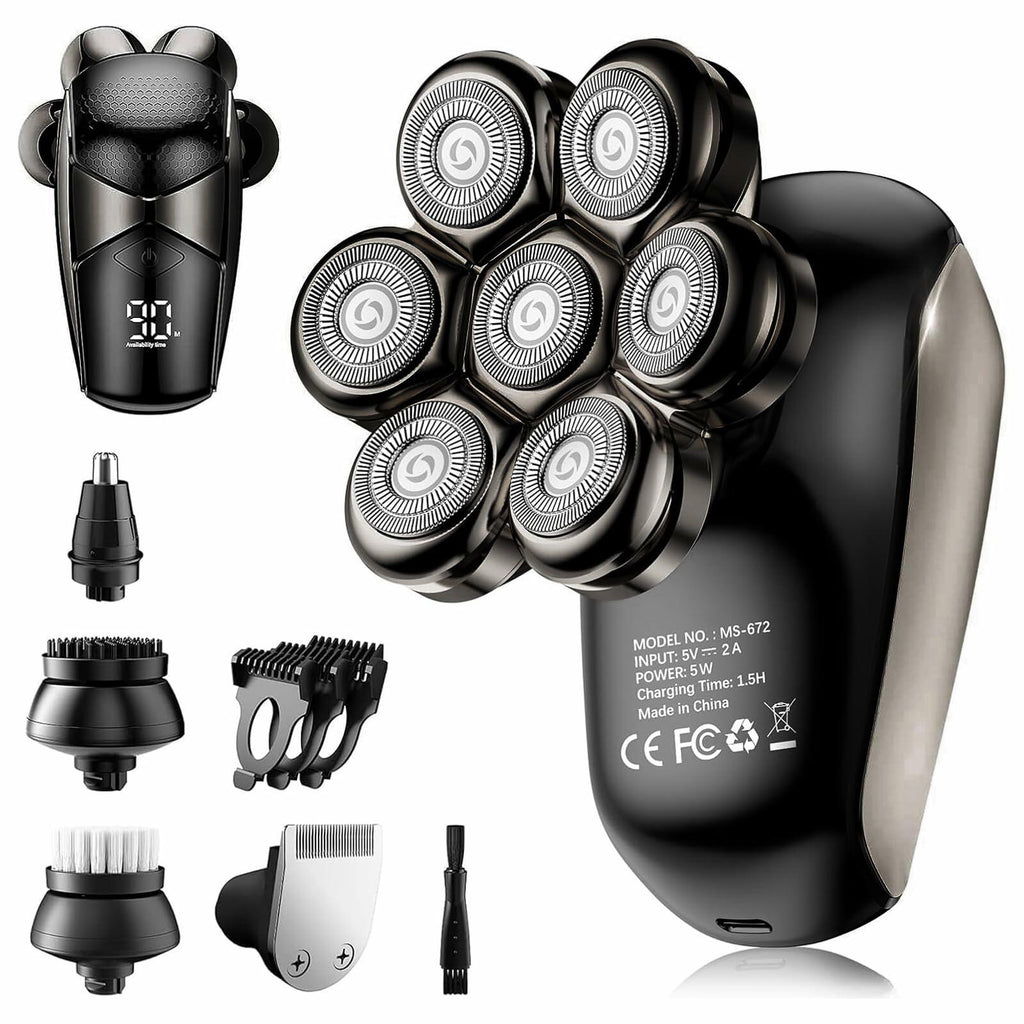 SHPAVVER Head Shavers for Bald Men: 5-in-1 Upgraded Electric Razor - IPX7
