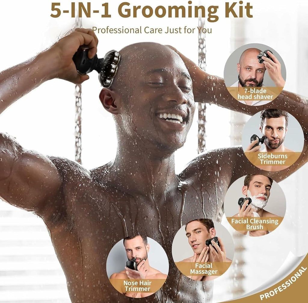 SHPAVVER Head Shavers for Bald Men: 5-in-1 Upgraded Electric Razor - IPX7