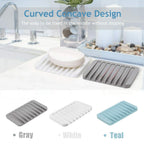 4PCS Premium Silicone Self-Draining Soap Holders, Waterfall Drainer Soap Savers