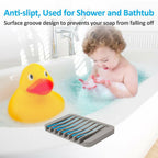 2PCS Mcyye Self Draining Soap Dishes, Premium Silicone Soap Holder & Saver for