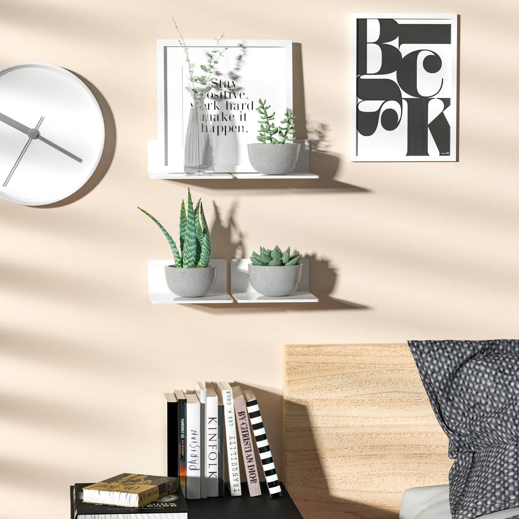 2 Pack Sezanrpt 6 Inches Acrylic Small Wall Shelves, Floating Shelf for Wall