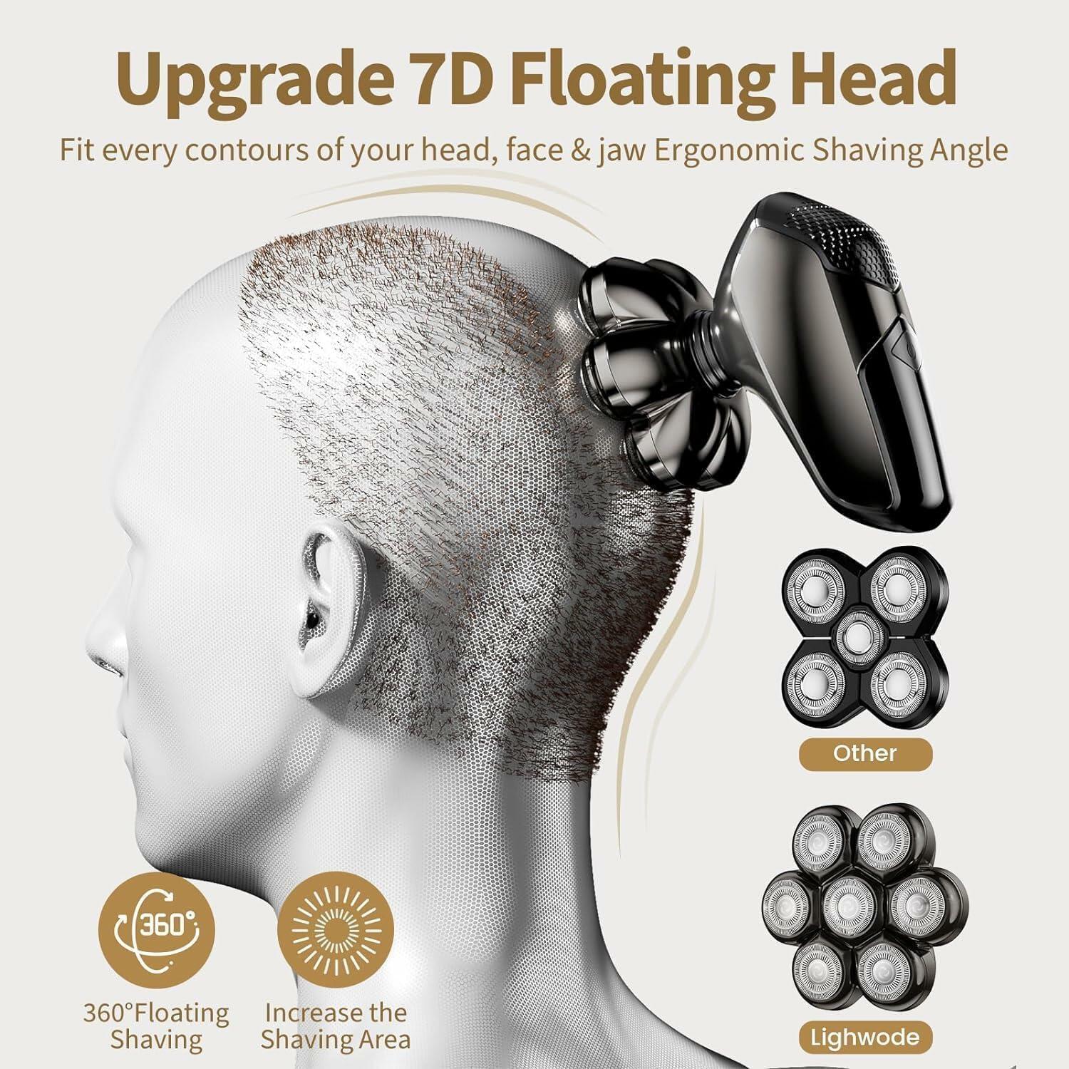 SHPAVVER Head Shavers for Bald Men: 5-in-1 Upgraded Electric Razor - IPX7