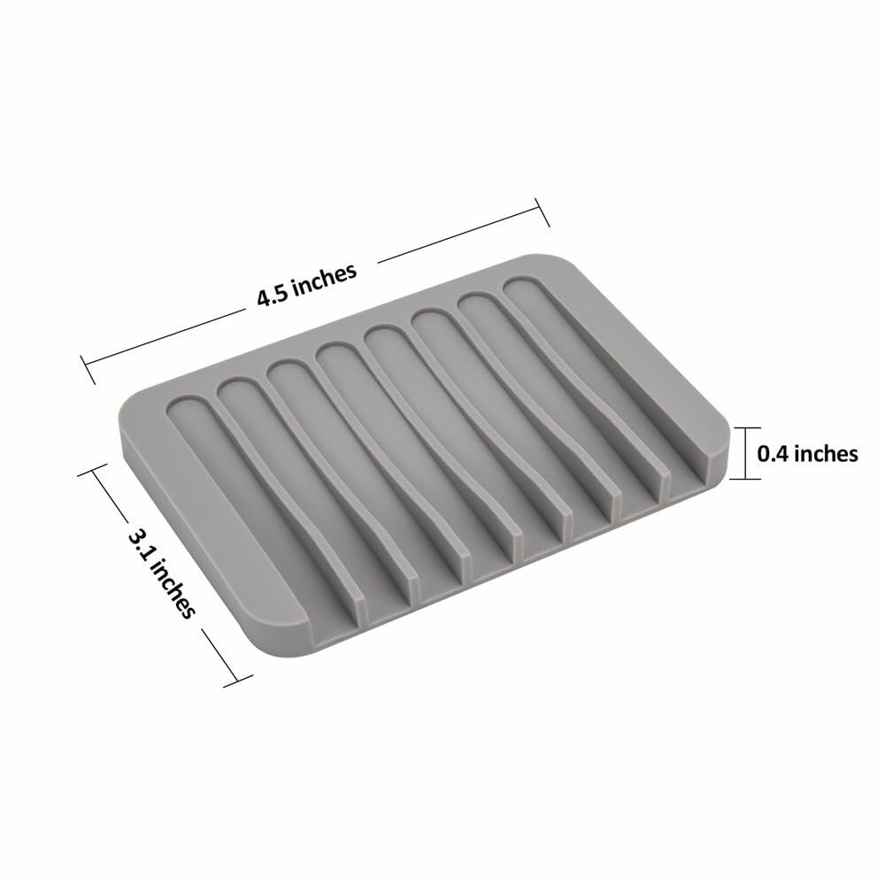 2PCS Mcyye Self Draining Soap Dishes, Premium Silicone Soap Holder & Saver for