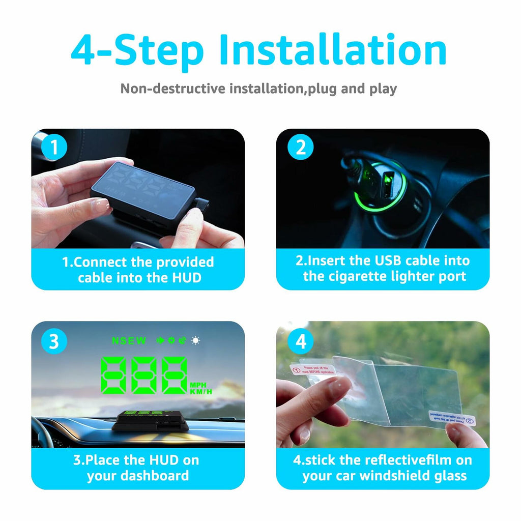 KUOWEIHUD Heads up Display for Cars,Car HUD,Head up Display for Car,Car