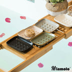 Miamolo Soap Dish for Shower, Ceramic Soap Dish Non-Slip Soap Holder Bar Saver