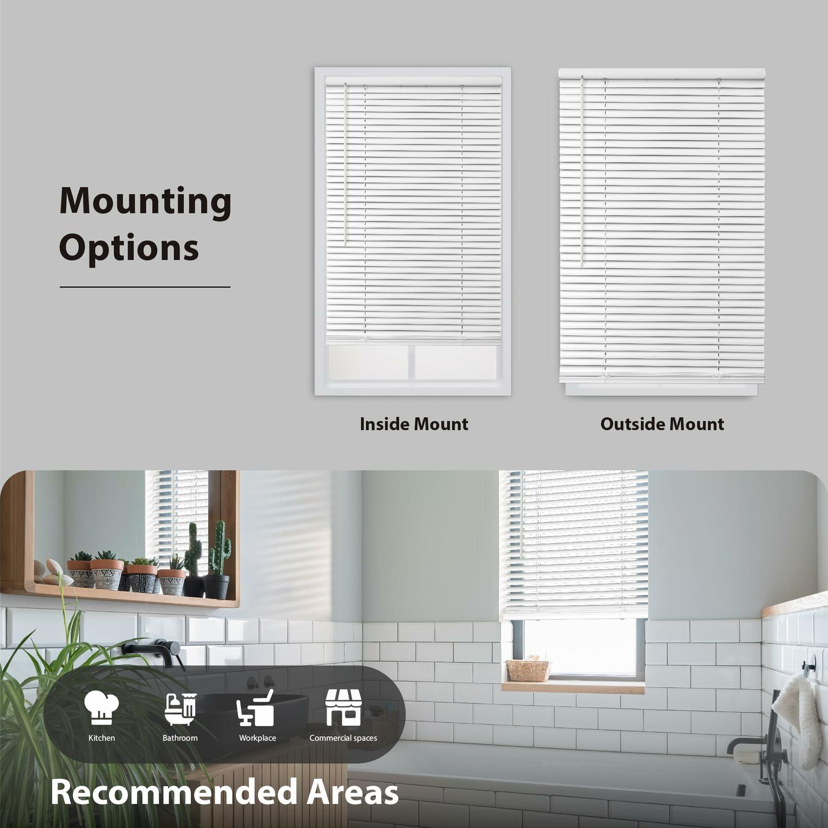 27" W x 48"  DEZ FURNISHINGS Cordless 1" Signature Mini Blind with Flexible