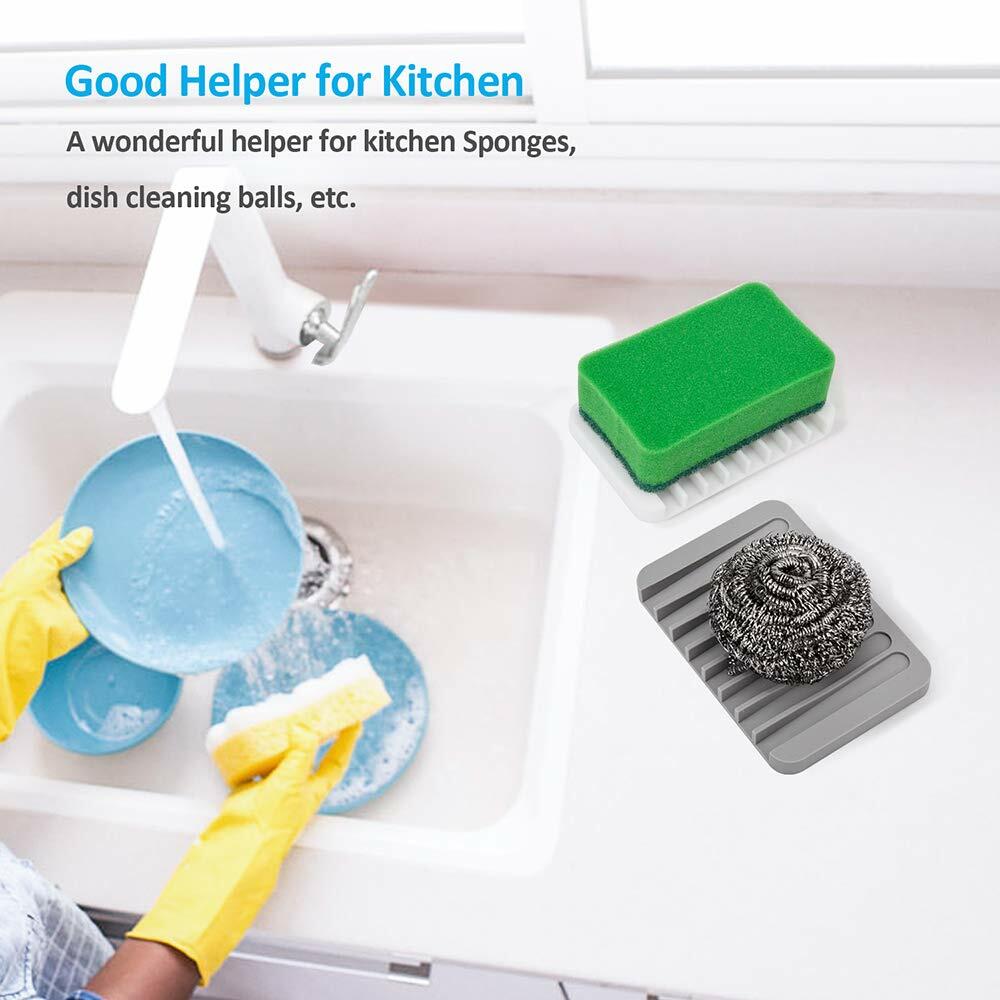 2PCS Mcyye Self Draining Soap Dishes, Premium Silicone Soap Holder & Saver for